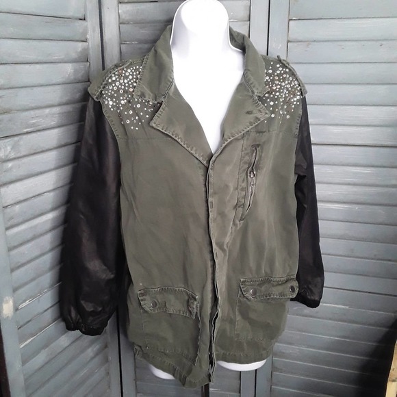 Forever 21 Rhinestone embellished Utility Jacket M - Picture 1 of 10
